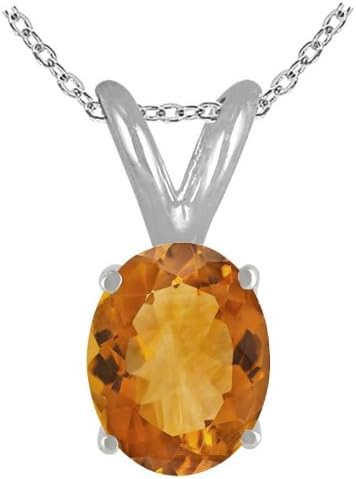 0.22Ct Oval Citrine Pendant in Sterling Silver Gold