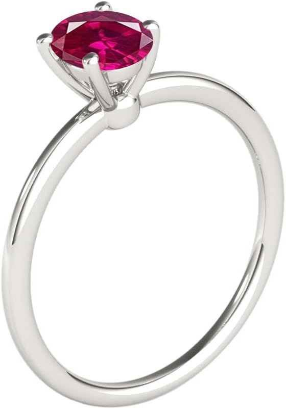 0.85 Cttw Lab-Created Oval Shape Ruby Gemstone Ring made in 10K Rose, White, Yellow Gold