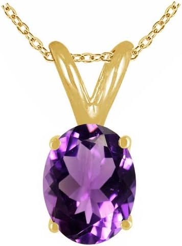 0.22Ct Oval Amethyst Pendant in 14k Yellow Gold