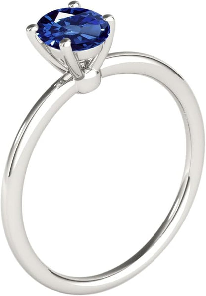 0.85 Cttw Natural Oval Shape Sapphire Gemstone Ring made in 10K Rose, White, Yellow Gold