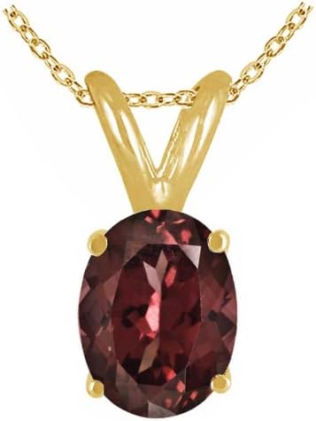 0.30Ct Oval Garnet Pendant in 14k Yellow Gold