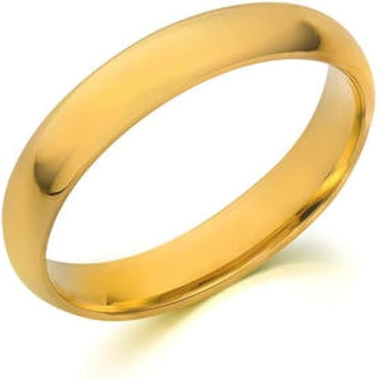 14K Solid Gold 4MM Plain Men's and Women's Wedding Band Ring