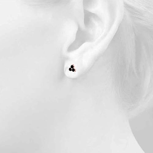 Black Diamond Earring For Women 0.25 To 1.5 Carat Brilliant Round 3 Stone Natural Black Diamond Stud In 14K Solid Rose White Yellow Gold By Aone Jewelry