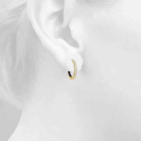 Diamond Hoop Earrings For Women 5.50 Carat Natural Black Diamond (Inside) With Lab Created White Diiamond(Out) Inside Out Hoops Earrings For Ladies In 14K Solid Rose White Yellow Gold Jewelry Gift for Her By Aone Jewelry