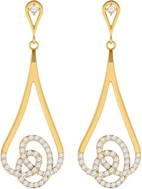 Diamond Drop Dangle Earrings For Women 0.75 Carat Lab Created Brilliant Sparkling Diamond Dangle Earrings For Ladies In 10K Solid Rose White Yellow Gold Best Jewelry Gift For Her By Aone Jewelry