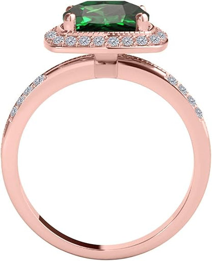 2.50 Carat Diamond Gemstone Ring In 10K Solid Rose, White & Yellow Gold, Best Valentinesday Gift