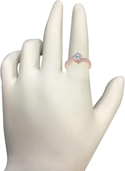 Aonejewelry 14K Solid Rose, White & Yellow Gold Oval Shape 1.00 Carat Diamond Ring, Best Valentinesday Gift