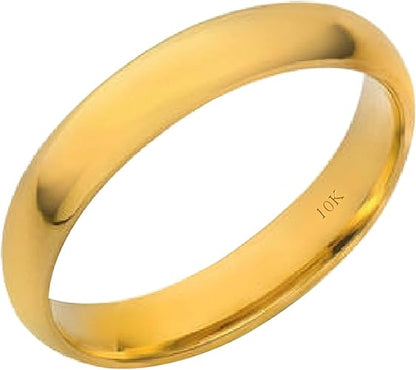 10K Solid Gold 4MM Plain Men's and Women's Wedding Band Ring