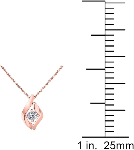 0.35 Ct. Diamond Leaf-Shaped Pendant in 14K Rose, White & Yellow Gold., Best Valentinesday Gift