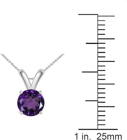 1.10Ct Round Pendant in 14k White Gold (7 mm), Best Valentinesday Gift