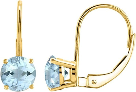 Aonejewelry1.80 Carats Gemstone Diamond Dangling Earrings for Women In 14K Yellow Gold Prong-Setting Gemstone Wedding Jewelry Collection