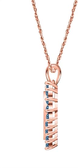 1 Carat Heart-Shaped Blue Diamond Pendant in 10k Rose, White & Yellow Gold, Best Valentinesday Gift