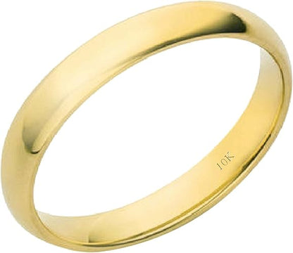 10K Solid Gold 3MM Plain Men's and Women's Wedding Band Ring