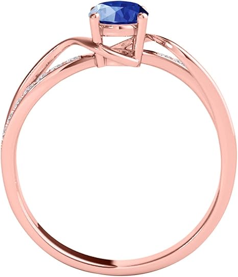 10K 1.00 Carat Sapphire And Diamond Ring In Rose, Yellow White Gold, Best Valentinesday Gift