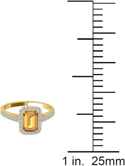 1.85 Carat Citrine Diamond Ring In 10K Rose, White & Yellow Gold, Best Valentinesday Gift