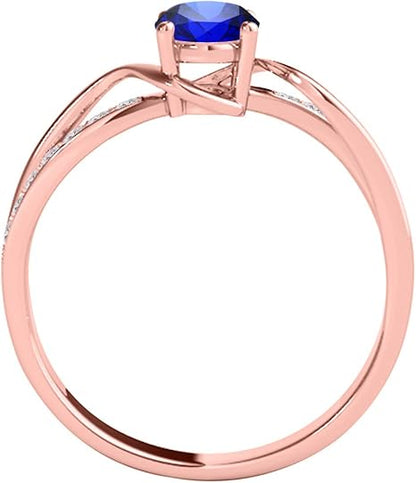 1.00 Carat Tanzanite & Diamond Ring Rose, Yellow White Gold In 10K, Best Valentinesday Gift