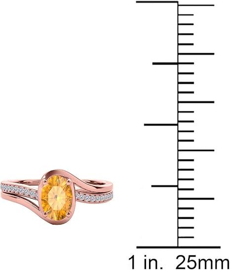 1.40 Carat Diamond Oval Shape Citrine In 10K Solid Rose, White & Yellow Gold, Best Valentinesday Gift