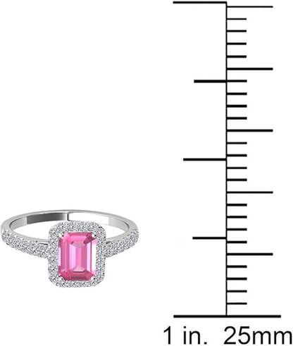 1.85 Ct. Pink Topaz 10K Rose, White & Yellow Gold Dimaond Ring, Best Valentinesday Gift