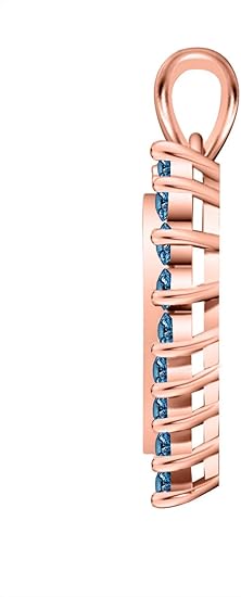 1 Carat Heart-Shaped Blue Diamond Pendant in 10k Rose, White & Yellow Gold, Best Valentinesday Gift