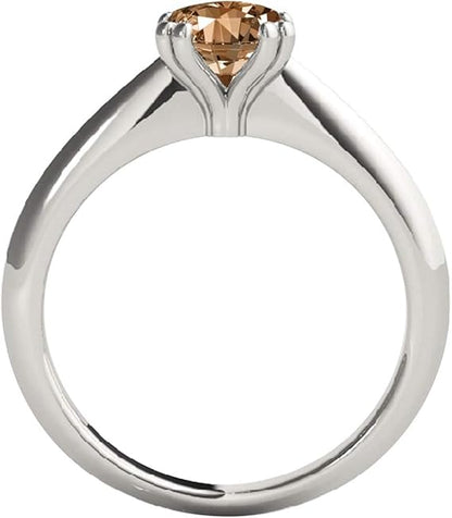 Morganite 1.00 Carat Gemstone Solitaire Ring In 10K White Rose & Yellow Gold, Best Valentinesday Gift