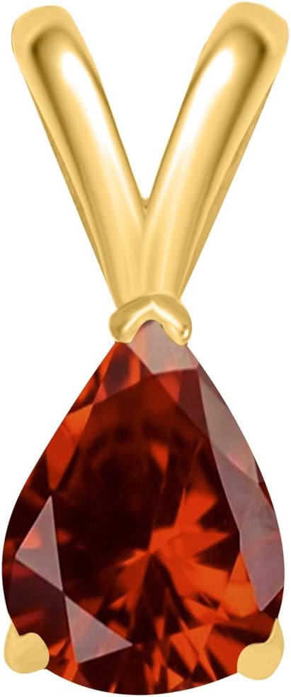 0.45Ct Pear Garnet Pendant in 14k Yellow Gold (6x4 mm), Best Valentinesday Gift