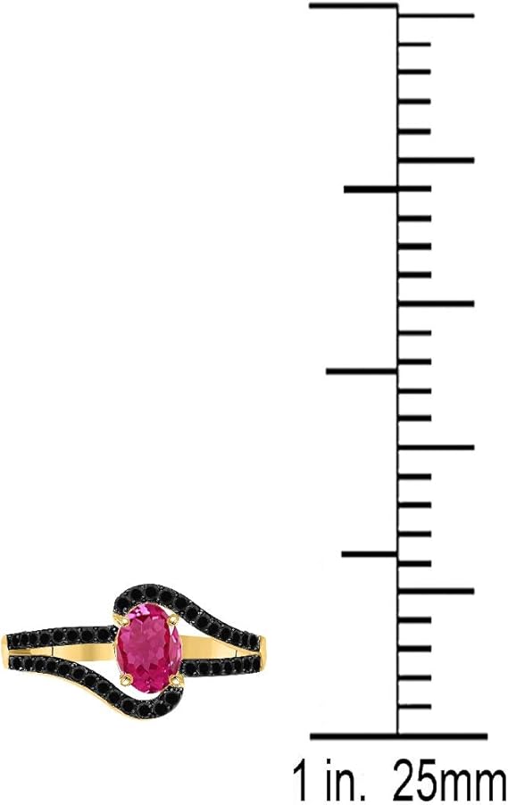 Aonejewelry 1.45 Ct. Pink Topaz 10K Rose, White & Yellow Gold Dimaond Ring, Best Valentinesday Gift