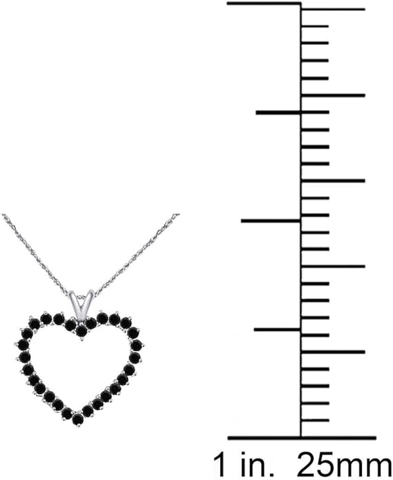 10K 2.00 Carat Black Diamond Heart Shaped Pendant In Rose, White & Yellow Gold, Best Valentinesday Gift