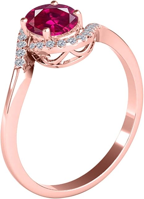 10K 1.00 Carat Diamond And Oval Shape Gemstone Ring In Rose, White & Yellow Gold, Best Valentinesday Gift