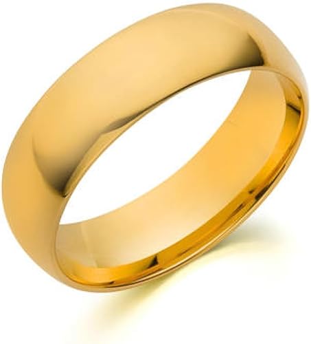 14K Solid Gold 6MM Plain Men's and Women's Wedding Band Ring