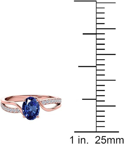 10K 1.00 Carat Sapphire And Diamond Ring In Rose, Yellow White Gold, Best Valentinesday Gift