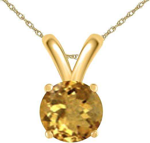 0.25Ct Round Pendant in 14k White Gold (4 mm), Best Valentinesday Gift