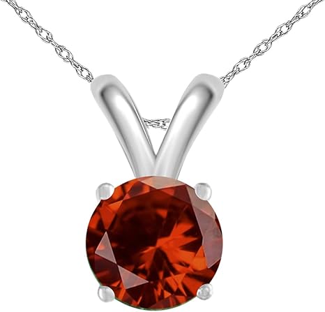 1.10Ct Round Pendant in 14k White Gold (7 mm), Best Valentinesday Gift