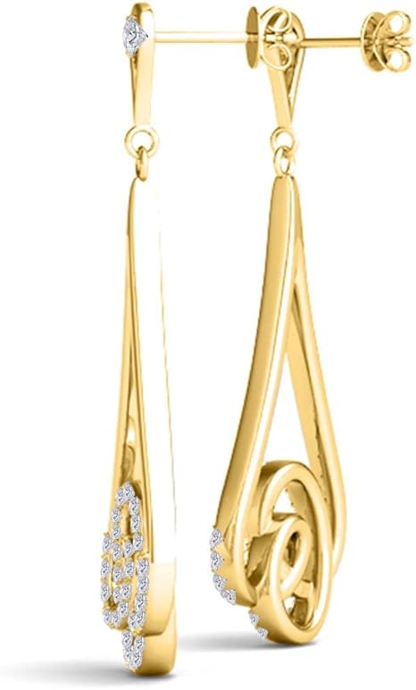 Diamond Drop Dangle Earrings For Women 0.75 Carat Lab Created Brilliant Sparkling Diamond Dangle Earrings For Ladies In 10K Solid Rose White Yellow Gold Best Jewelry Gift For Her By Aone Jewelry