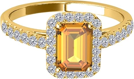 1.85 Carat Citrine Diamond Ring In 10K Rose, White & Yellow Gold, Best Valentinesday Gift