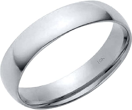 10K Solid Gold 5MM Plain Men's and Women's Wedding Band Ring