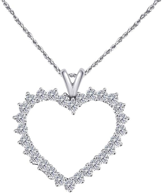 2.00 Carat 10K Diamond Heart-Shaped Pendant In Rose, White & Yellow Gold, Best Valentinesday Gift