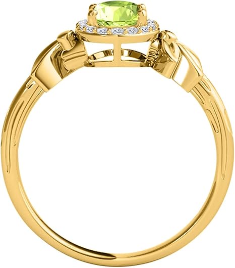 Oval Shape Peridot And Diamond Ring In 10K Solid Rose, White & Yellow Gold, Best Valentinesday Gift