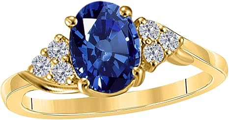 Aonejewelry 1.50 Ct. 10k Rose, White & Yellow Gold Sapphire And Diamond Ring, Best Valentinesday Gift