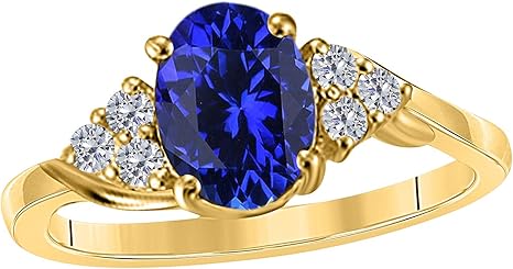 Aonejewelry 1.50 Ct. Diamond Tanzanite Ring In 10K Solid Rose, Yellow & White Gold, Best Valentinesday Gift