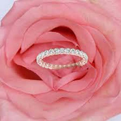 AoneJewelry 1.0 Carat Lab-Grown White Diamond Full Eternity Wedding Band Ring Size(5-9) made in 14K Rose, White, Yellow Gold