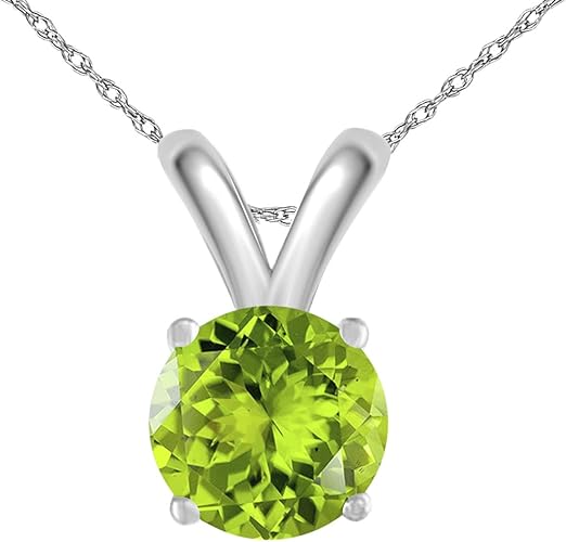 0.25Ct Round Pendant in 14k White Gold (4 mm), Best Valentinesday Gift