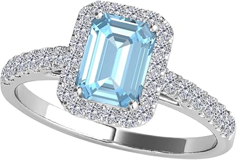 1.85 Ct. Diamond Blue-Topaz Ring Crafted In 10K Rose, White & Yellow Gold, Best Valentinesday Gift