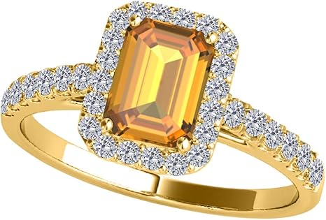 1.85 Carat Citrine Diamond Ring In 10K Rose, White & Yellow Gold, Best Valentinesday Gift