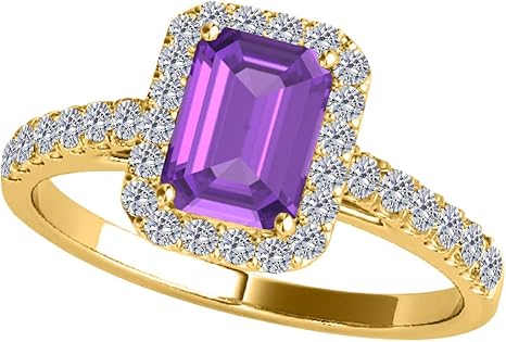 1.85 Ct. Amethyst Diamond Ring Crafted In 10k Rose, White & Yellow Gold, Best Valentinesday Gift