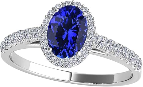 10K (Rose, White, Yellow) Oval Shape Tanzanite And Diamond Ring with 0.65 Cttw (I-J, I1-I2) Sold By Aone Jewelry, Best Valentinesday Gift