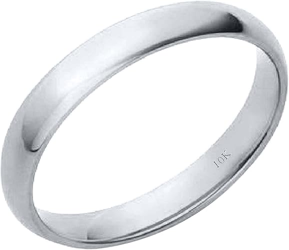 10K Solid Gold 3MM Plain Men's and Women's Wedding Band Ring