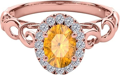 1.35 Carat Diamond Gemstone Ring In 10K Solid Rose, White & Yellow Gold, Best Valentinesday Gift