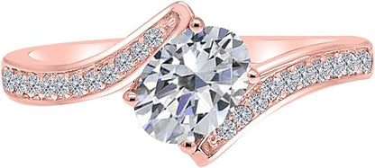 Aonejewelry 14K Solid Rose, White & Yellow Gold Oval Shape 1.00 Carat Diamond Ring, Best Valentinesday Gift