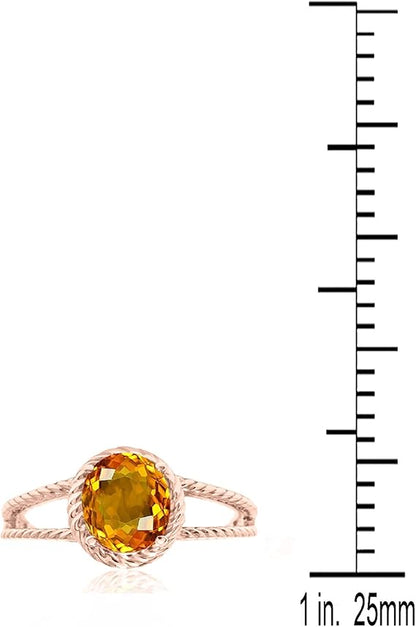 Aonejewelry 1.25 Carat Citrine Oval Shape Ring In 10K Solid Rose, White & Yellow Gold, Best Valentinesday Gift