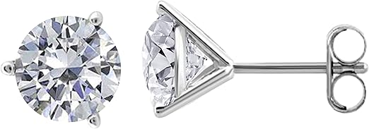 AonejewelryIGI Certified 1.00 CaratsW Round White Diamond Martini Stud Earrings for Women in 14K White Gold Prong-Setting Gemstone Wedding Jewelry Collection